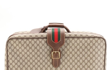 Gucci Accessory Collection Soft-Side Suitcase in GG Supreme/Cinghiale Leather