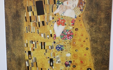 Gustav Klimt(1862-1918) "Le baiser",Lithographie offset couleur,Galerie autrichienne de Vienne,Graphique de France 2006,39x29cm