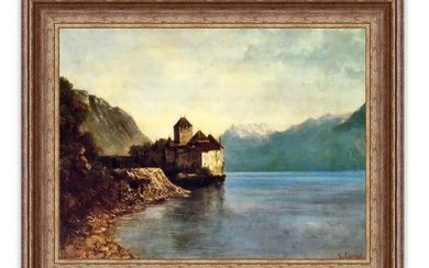 Gustave Courbet "Chateau De Chillon, 1874" Oil Painting, After