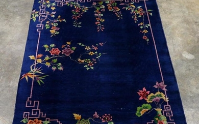 HAND KNOTTED CHINESE TIENTSIN WOOL RUG C. 1930