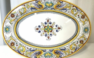 Hand Painted Ceramic Platter Centerpiece, Italy