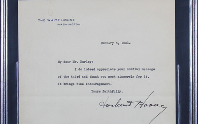 Herbert Hoover Signed 1931 Letter with White House Letterhead (BAS)