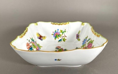 Herend Queen Victoria Green Square Salad Serving Bowl