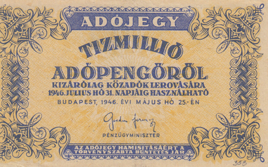 Hungary 10 Million Adopengö 1946