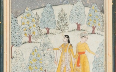 INDE, RAJASTHAN AND PAHARI SCHOOLS, 19TH CENTURY | A DRAWING AND THREE MINIATURES