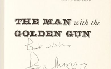 Ian Fleming | The Man with the Golden Gun. London: Jonathan Cape, 1965, first edition, SIGNED BY ROGER MOORE
