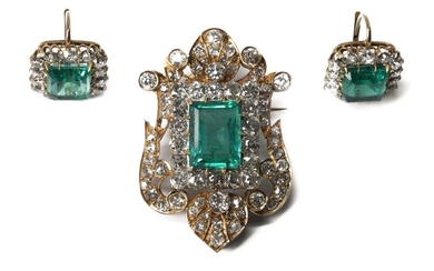 Large Napoleon III emerald demi parure