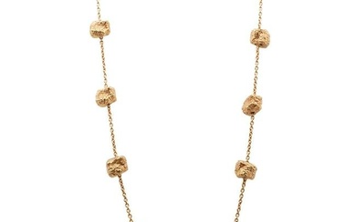 Italian 18k Gold Nugget Link Necklace