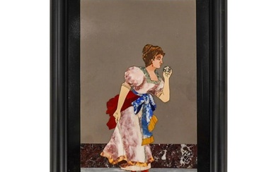 Italian Pietra Dura Plaque of a Lady