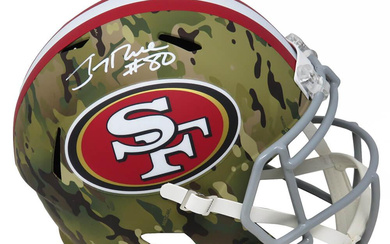 Jerry Rice Signed 49ers Full-Size Camo Alternate Speed Helmet (Fanatics)