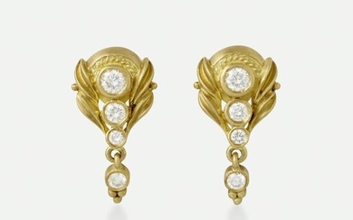 Judith Ripka, Gold and diamond earrings