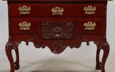 KINDEL WINTERTHUR COLLECTION MAHOGANY CHEST, CHIPPENDALE STYLE H 29" W 37"