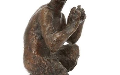 Karen Jonzen RBA ARBS, British 1914-1998- Pan; bronze with brown...