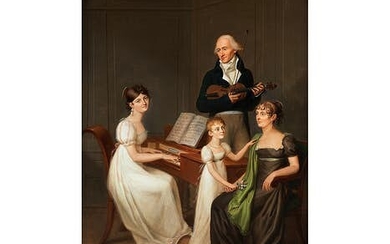 Klassizistischer Maler des beginnenden 19. Jahrhunderts, MUSIZIERENDE FAMILIE