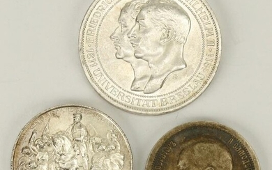 Konvolut von drei Münzen, Preußen und Russland