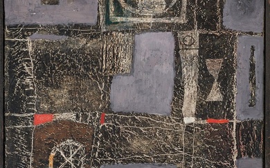 Kumi SUGAI (1919-1996) Paysage urbain, 1954 Huile sur toile signée en bas à droite. Signée...