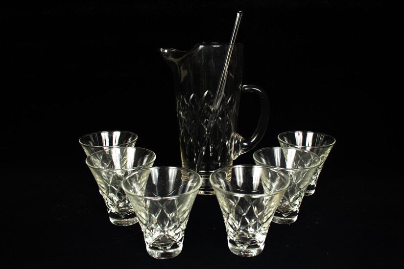 LIBBEY GLASS COMPANY (AMERICAN, ESTABLISHED 1818) GLASS LEMONADE SET, 7 PCS