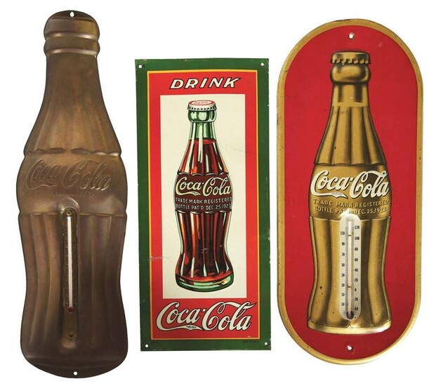 LOT OF 3: COCA-COLA ADVERTISING ITEMS.