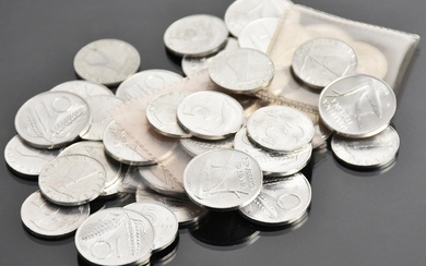 LOTTO DI 38 MONETE DELLA REPUBBLICA ITALIANA composto da: 5 lire 1968 10 lire...