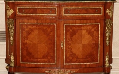 LOUIS XVI STYLE MARBLE TOP AND FRUITWOOD COMMODE