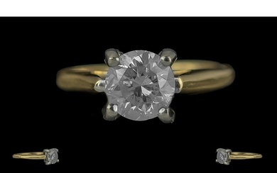 Ladies 18ct Gold Single Stone Diamond Ring, the shank not ma...