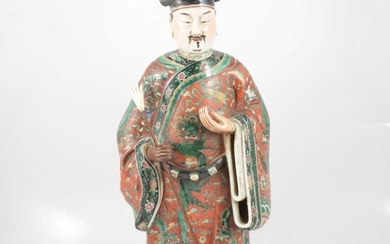 Large Chinese porcelain model of a sage
