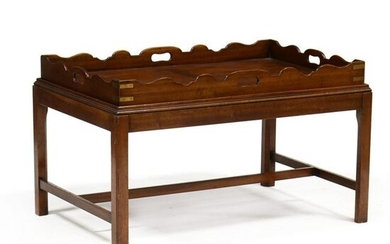 Large Georgian Style Mahogany Butler's Tray on Stand