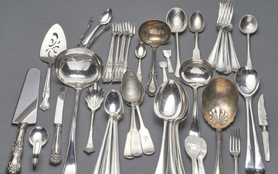 Large collection of plated flatware