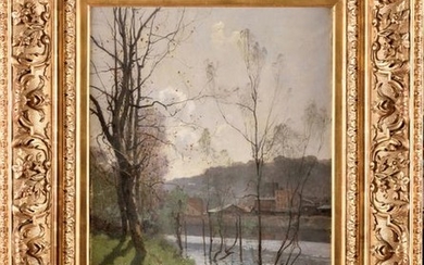 Léon-Germain PELOUSE (1838-1891) Le Bas-Meudon Huile sur toile...