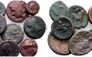 Lot of 11 Greek Æ coins, to be catalogued. Lot sold as is, no return