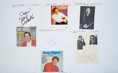 Lot of (5) 1960s Music Artist Autographs W/COAs