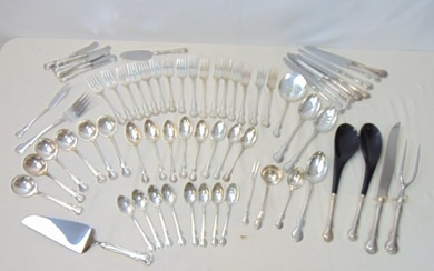 Lot sterling flatware Towle "French Provincial" Pattern, 8 dinner forks, 8 lunch forks, 6 soup