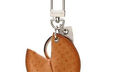 Louis Vuitton Calfskin Monogram Printed LV Fortune Cookie Bag Charm Key Holder Brown