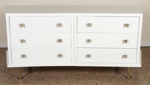 MID CENTURY MODERN WHITE LACQUERED COMMODE