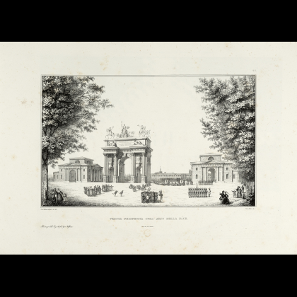 [MILANO] - VOGHERA, Giovanni - Illustrazione dell’Arco della Pace in Milano. Milan: presso l'autore, 1838. First edition published in the...