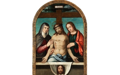 Maler der Bologneser Schule des ausgehenden 16. Jahrhunderts, GRABLEGUNG CHRISTI MIT DEM SCHWEISSTUCH DER VERONIKA