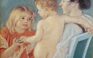 Mary Cassatt, Sara Handing a Toy to the Baby, Poster on
