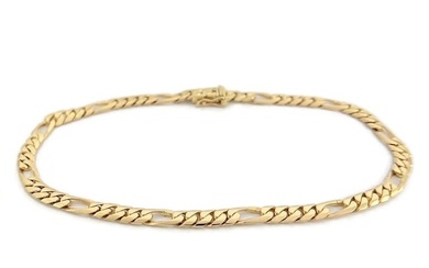 Men's Figaro Chain Link Bracelet 14K Yellow Gold, 8.1 Inches, 3.9 mm, 7.63 Grams