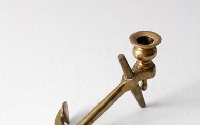 Mid Century Brass Anchor Candlestick Holder