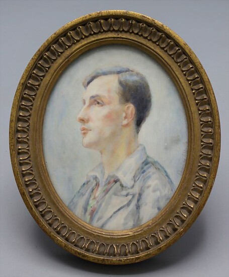 Miniatur Porträt eines jungen Mannes / A miniature portrait of a young man, Frankreich, um...
