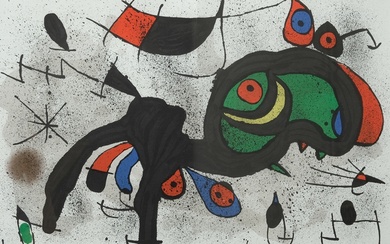 Miró, Joan (1893-1983) "Le bélier fleuri" (The blooming ram), 1971, colour lithograph. The sheet ha