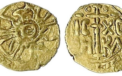 Monnaies et médailles d'or étrangères, Italie-Sicile, Ruggero II, 1105-1154, Tari o.J. Messina. 0,81 g. Très...