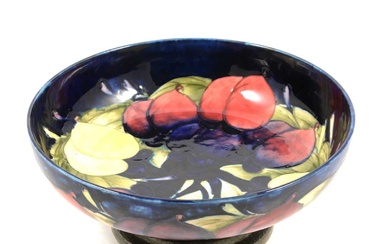 Moorcroft pottery bowl with pewter base