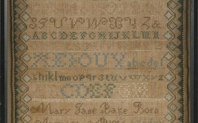 NEW ENGLAND NEEDLEWORK SAMPLER Dated 1816 16" x 11.5".
