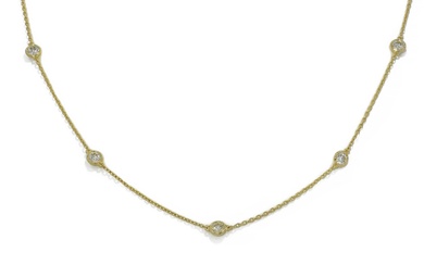 Necklace 14kt with brilliant cut diamonds 1.00ct