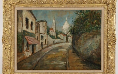 OIL ON BOARD PARIS PAINTING CIRCLE OF UTRILLO