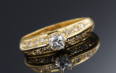 Older diamond ring in 18 kt. gold, 0.42 ct.