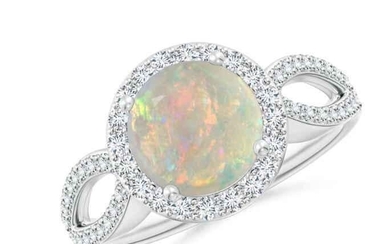 Opal Design 1.15 Ct Diamond 0.49 Ct in 14Kt White Gold