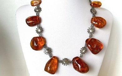 Outstanding Unique Vintage Amber Necklace