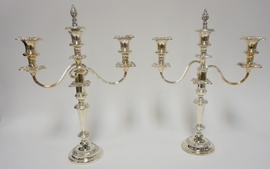PAIR OF SILVER PLATED CANDELABRA